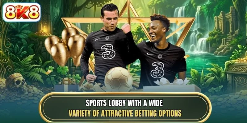Sports lobby with a wide variety of attractive betting options