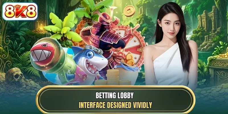 Betting lobby interface designed vividly